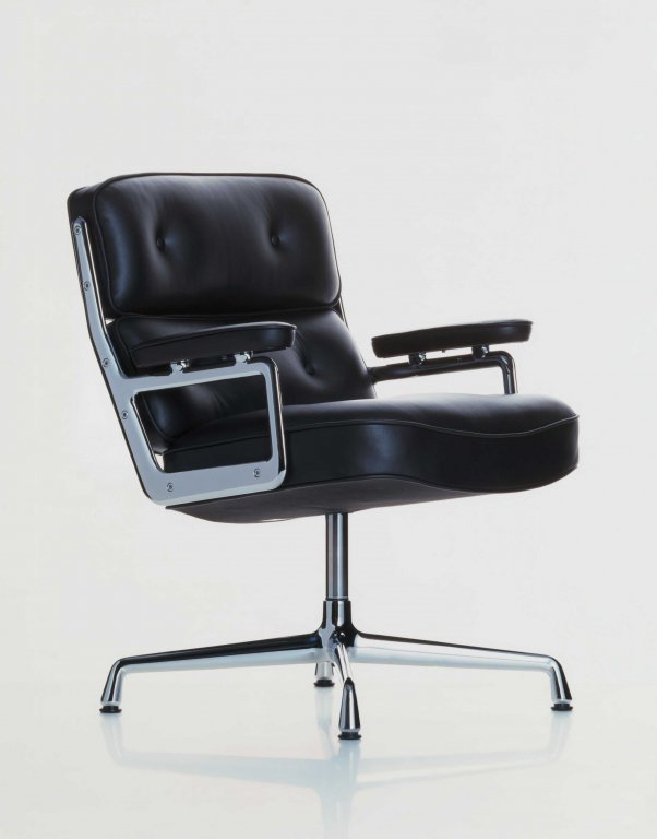 Vitra Lobbystol ES 108 stol læder sort