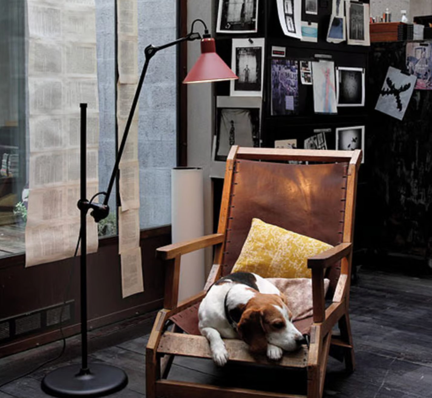 DCW éditions N°215 L Black Satin Floor Lamp