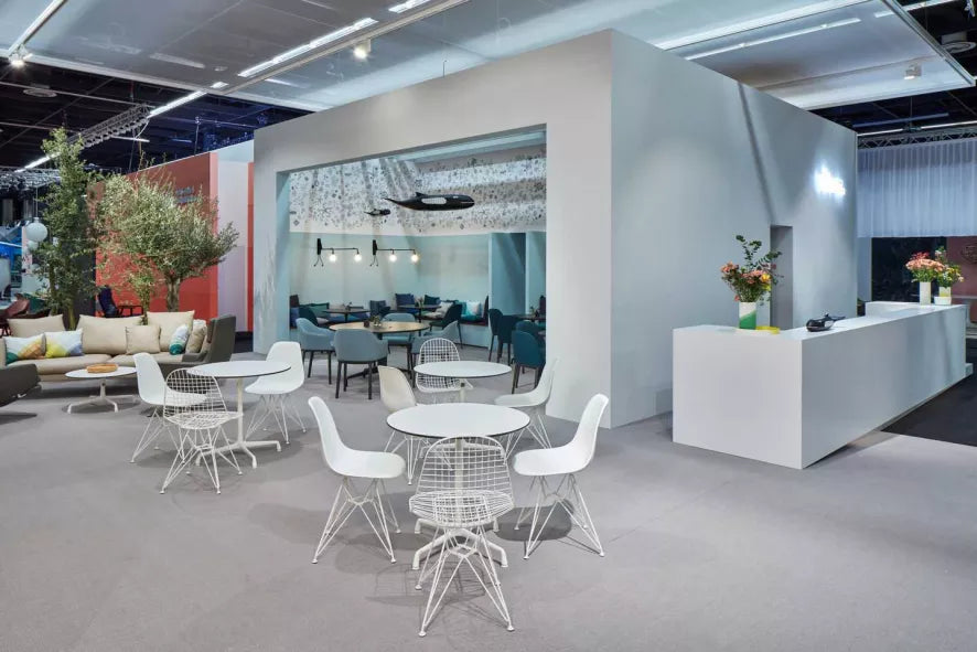 Vitra Eames DSR stoel wit gepoedercoat onderstel