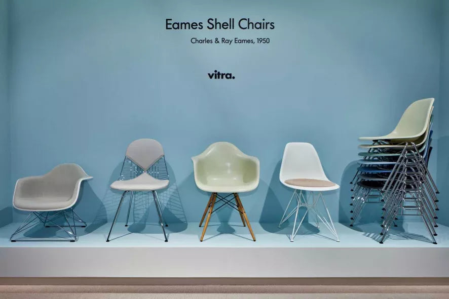 Vitra Eames DSR stoel wit gepoedercoat onderstel
