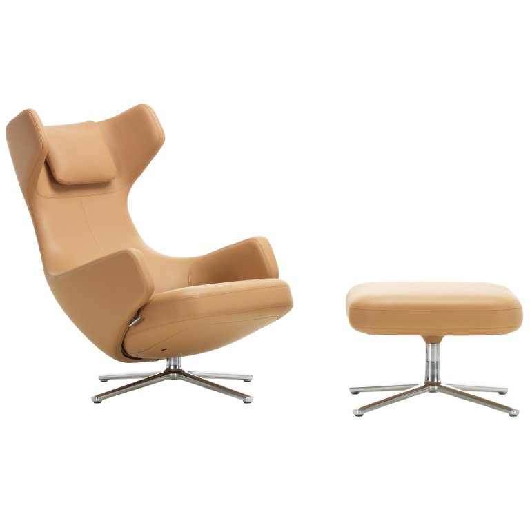 Vitra Grand Repos lænestol med osmannisk, læder Premium