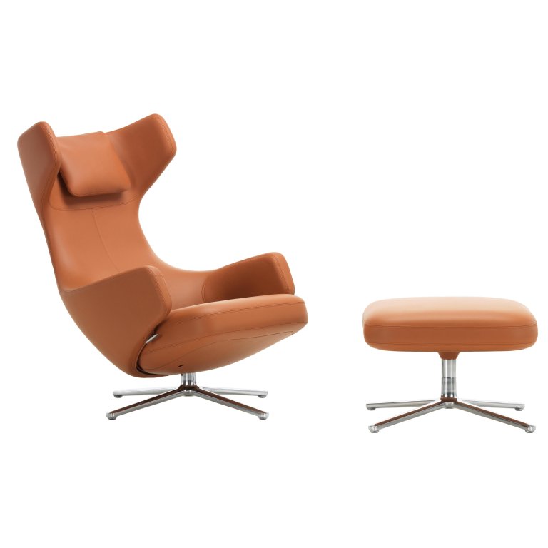 Vitra Grand Repos lænestol med osmannisk, læder Premium