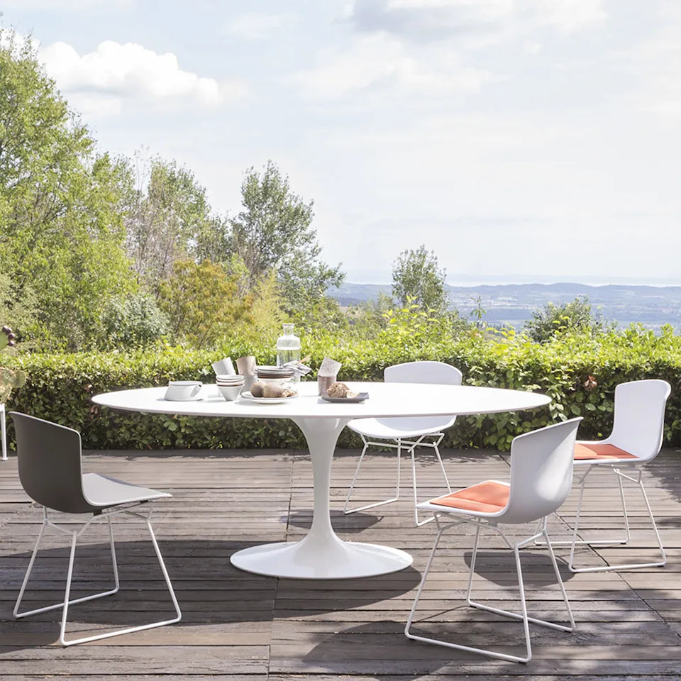 Knoll Bertoia Plastic buitenstoel wit