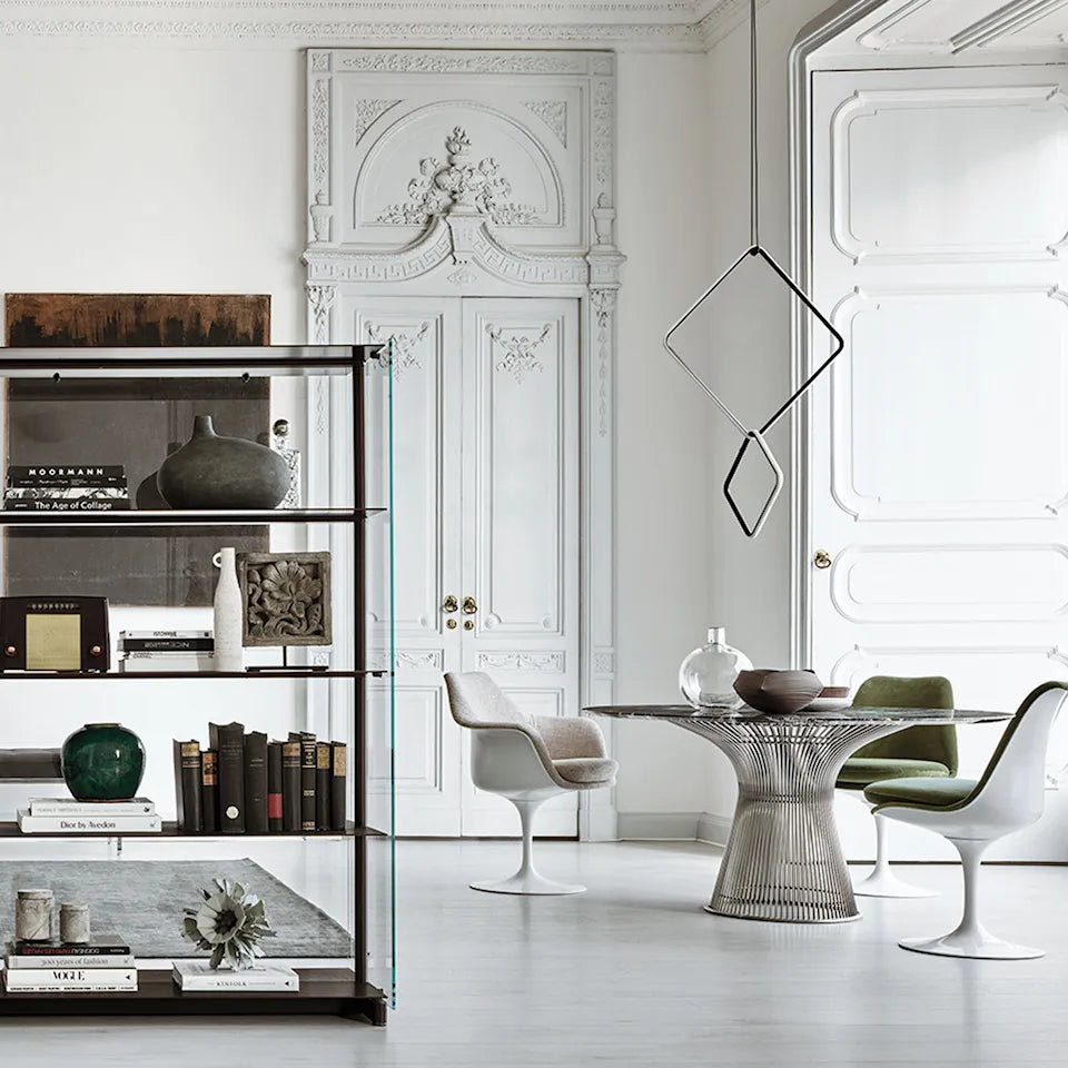 Knoll Platner eettafel gepolijst nikkel