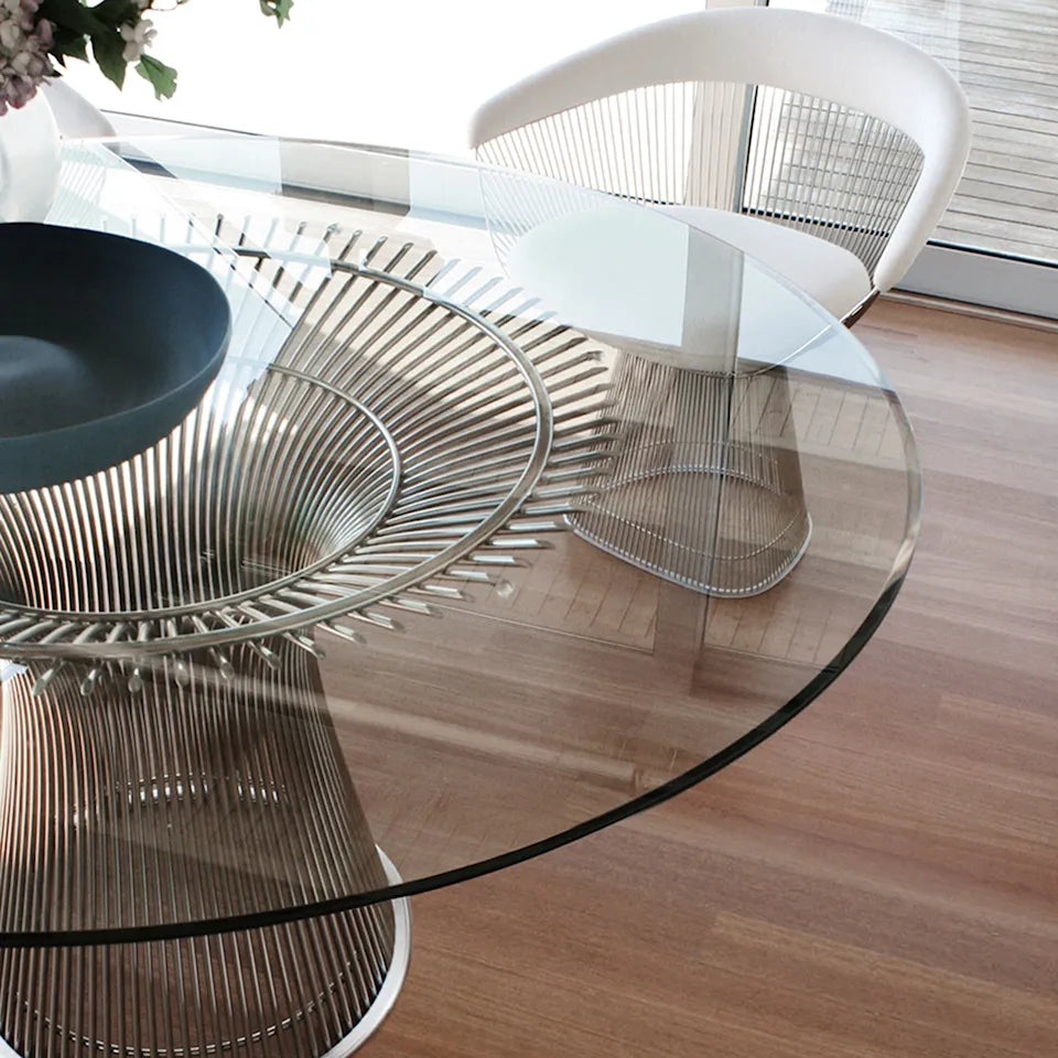 Knoll Platner eettafel gepolijst nikkel