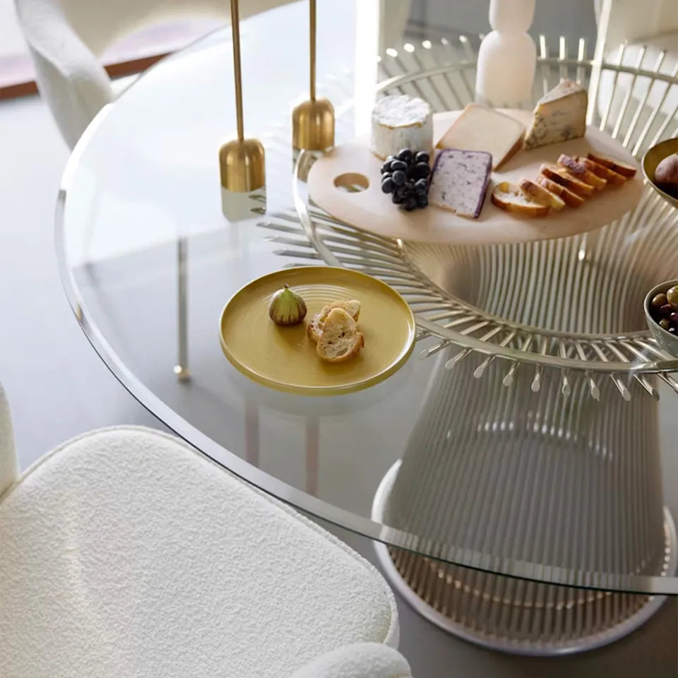 Knoll Platner eettafel gepolijst nikkel