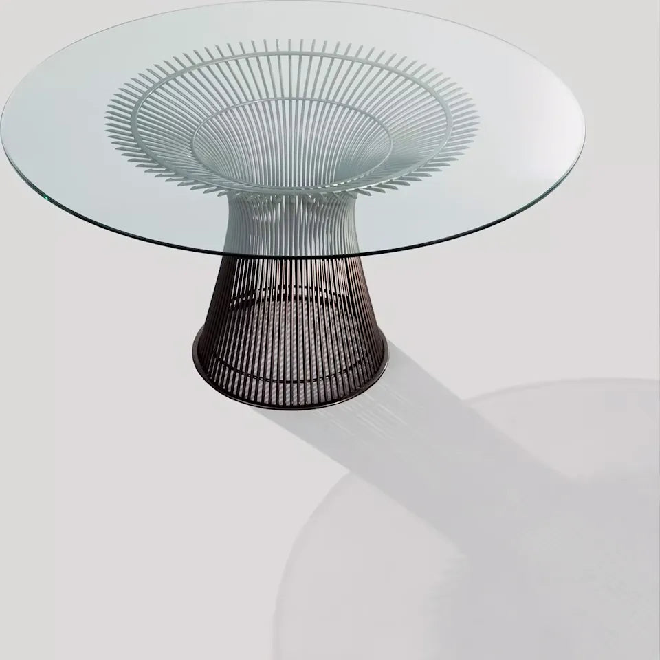 Knoll Platner eettafel gepolijst nikkel