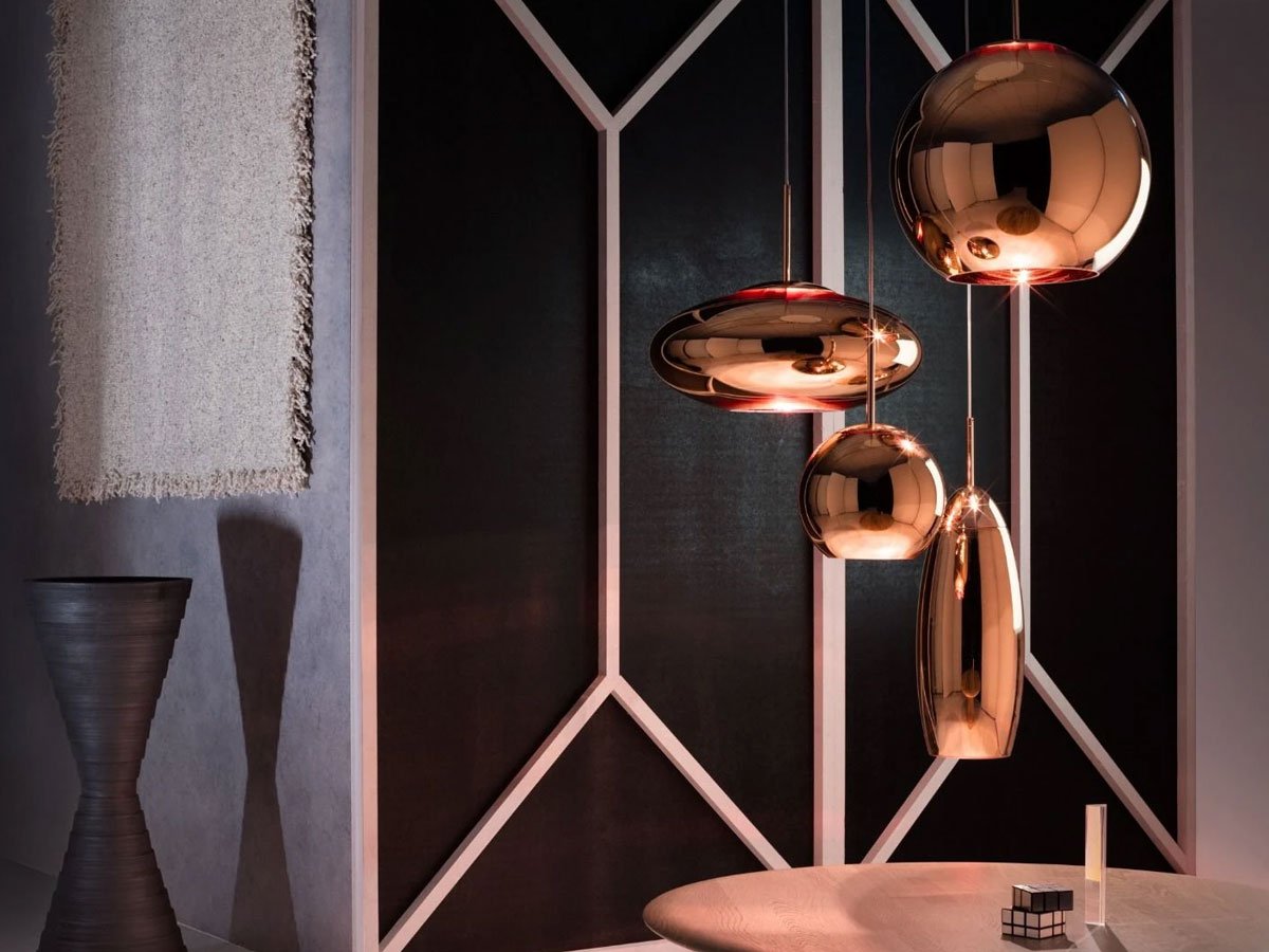 Tom Dixon Copper Round LED Suspension Lamp