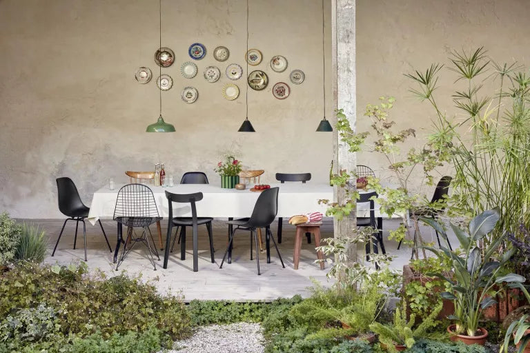 Vitra Eames DSX stol sort pulverlakeret base